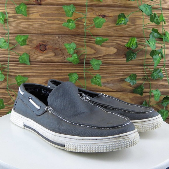 Kenneth Cole Reaction Sz 9.5 Slip-On Gray Fabric Men Slip On Medium (D, M) - Picture 4 of 11